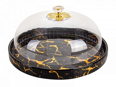 Блюдо з кришкою Marble Black 926-005 Lefard