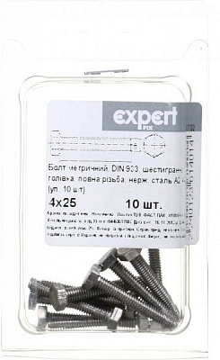Болт метрический DIN933 4x25 мм 10 шт.