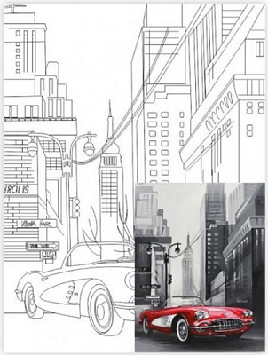 Холст на картоне с контуром Пейзаж №27 Rosa Start 