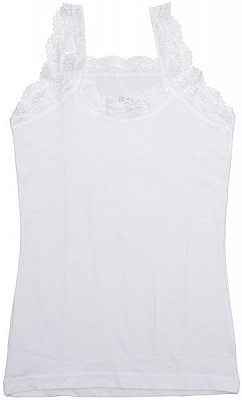 Майка женская Gurlesin с кружевом р. S белый 