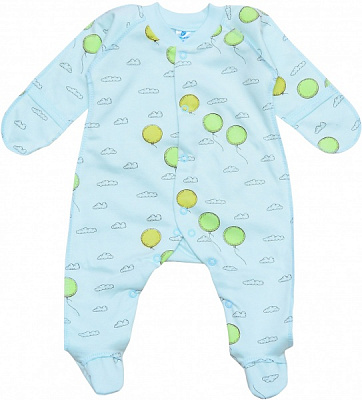 Комбинезон унисекс Minikin 0030156 р.56 бирюзовый с салатовым 