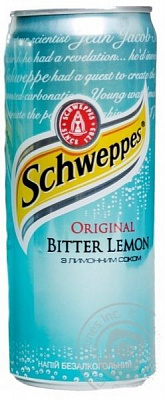 Безалкогольний напій Schweppes Bitter Lemon 0,33 л (5449000064110)