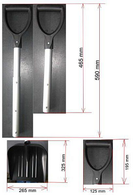 Лопата для снігу Plastkon Snow pusher 27х89 см розкладна