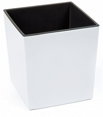 Кашпо пластиковое Ламела Юка 25x25 см квадратный 12,4 л белый 