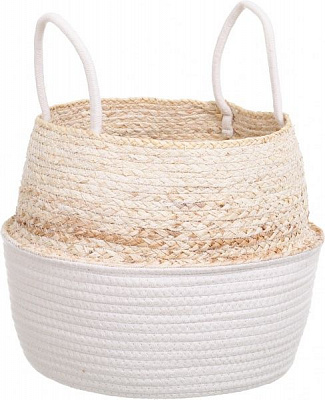 Кошик плетений середній 34х29 см білий