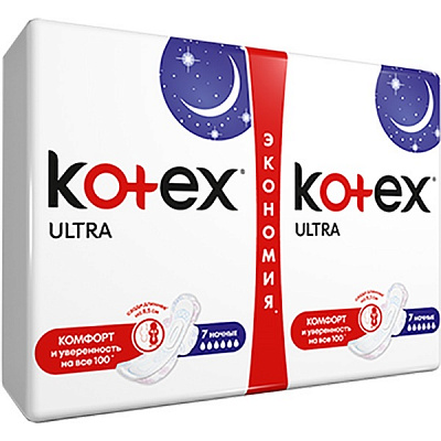 Прокладки гігієнічні Kotex Ultra Night Duo ultra 14 шт.