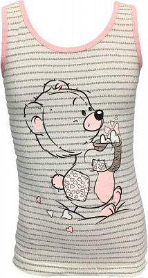 Майка для дівчаток Bibo р.104 білий із рожевим 34130