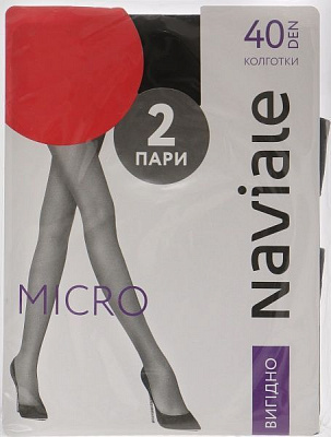 Колготки NAVIALE 1004 MИKPO 2 пари 40 den nero р. 3 черный 