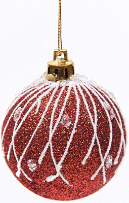 Шар новогодний Искра 100 мм красный 6575