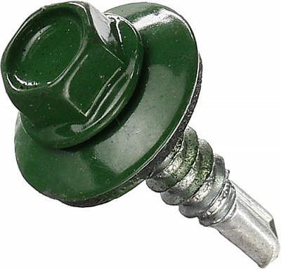 Саморез кровельный по металлу 5,5x25 мм 20 шт зеленый RAL 6002 Expert Fix