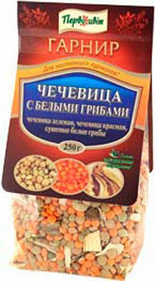 Первоцвіт чечевица с белыми грибами 250 г 