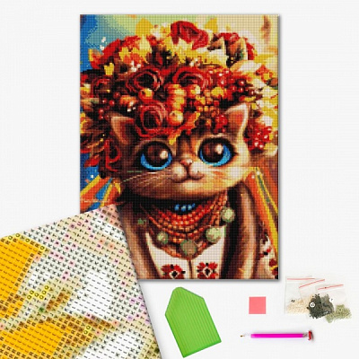 Алмазна мозаїка Осіння Киця ©Маріанна Пащук 40х50 см Brushme