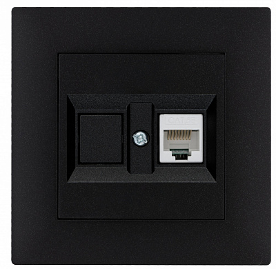 Розетка компьютерная двойная Makel Rizz IP20 черный матовый 88054035