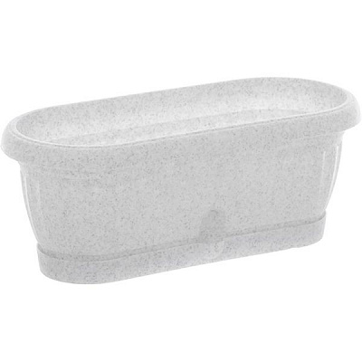 Горшок пластиковый Алеана Терра овальный 1,2л белый с серым (113055) 