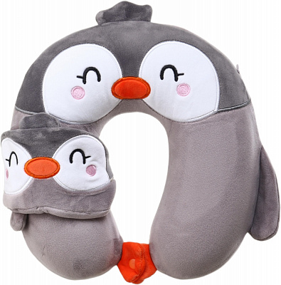 Подушка-підголівник HW Пінгвін 28x28 см біло-коричневий BMPMIX0545