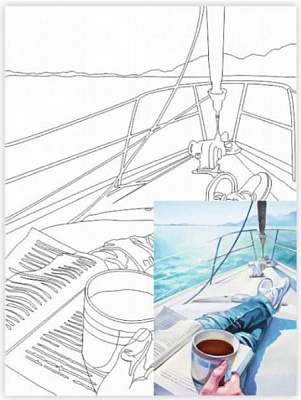 Полотно на картоні з контуром Морські пейзажі №5 Rosa Start