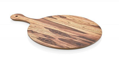 Дошка сервірувальна кругла з ручкою Wood Effect d-35 см Külsan