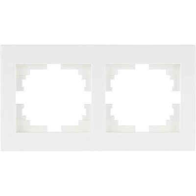 Рамка двухместная Lezard Rain горизонтальная белый с белой вставкой 703-0202-147