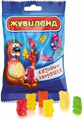 Цукерки АВК «Жувіленд» «Хітові звіряшки» 85 г (4820187430256)