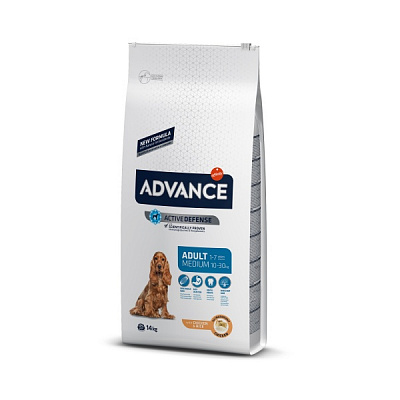 Корм для середніх порід Advance Medium Adult курка, рис 14 кг