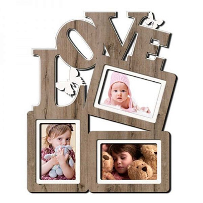 Рамка для фото 45х37 С ДВП, светлое дерево 10x15 см серый 