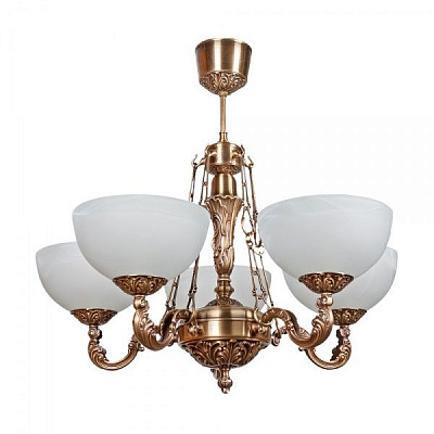 Люстра подвесная Фабрика Світла НСБ 012-5х60-351 5x60 Вт E27 латунь 