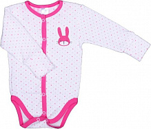 Боді дитяче для дівчинки Baby Veres Hello Bunny р.62 рожевий із білим 