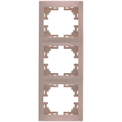 Рамка трехместная Lezard MIRA вертикальная кремовый 701-0300-153