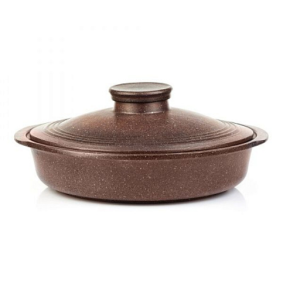 Каструля керамічна низька 28 см граніт сірий D4426