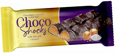 Батончик вафельный Choco-shocks Choco-shocks с соленой карамелью 45 г 