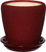 Горшок керамический Ориана-Запорожкерамика Грация №4 шелк бордовый круглый 1,2л бордовый 