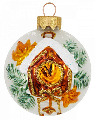 Куля скляна АСК формова d 60 мм білий із золотим 60DF(1)/1