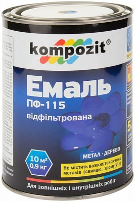 Эмаль Kompozit алкидная ПФ-115 темно-голубой глянец 0,9кг