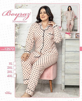 Пижама женская Бойраш горох р. 3XL бежевый 12572 