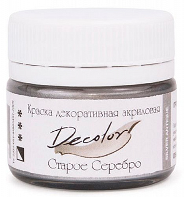 Акрил для декора Старое Серебро 50 мл Деколор ТАИР