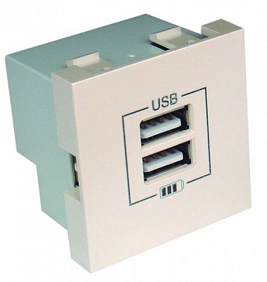 Розетка USB оконечная двойная с заземлением Efapel Apolo IP20 шампань 50384 TCH