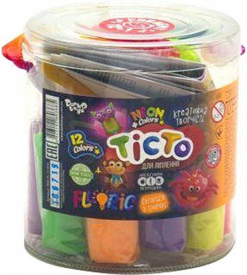 Тісто для ліплення Danko Toys Fluoric 13 кольорів (укр.) TMD-FL-12-01U