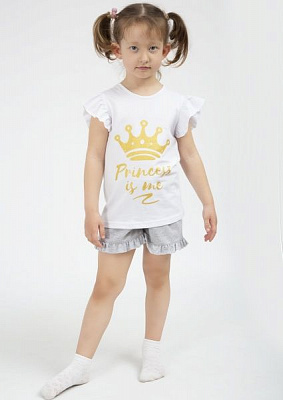 Комплект для девочек Roksana р.146-152 белый с серым №0018/12144 