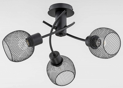 Люстра стельова ALFA Polo Korbo 3x60 Вт E27 чорний 25793