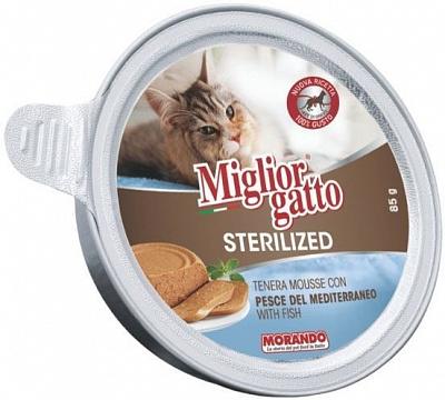 Корм Morando MigliorGatto Sterilized мус з середземноморською рибою 85 г
