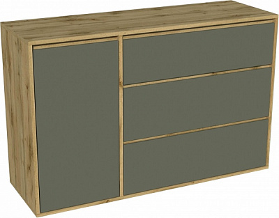 Комод SOKME 1Д/3Ш Нітро дуб вотан/графіт