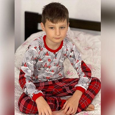 Пижама детская для мальчиков Blanka Гномы р.128 красный 12752 
