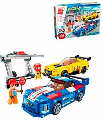 Конструктор Qman 4203 піт-стоп машина 2 шт фігурки ODT112592