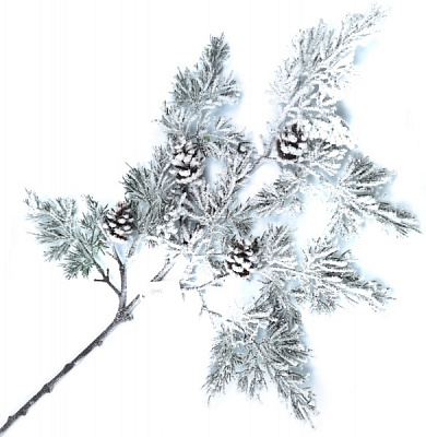 Декорація новорічна гілка хвойна з шишками 62 см EYK20-599