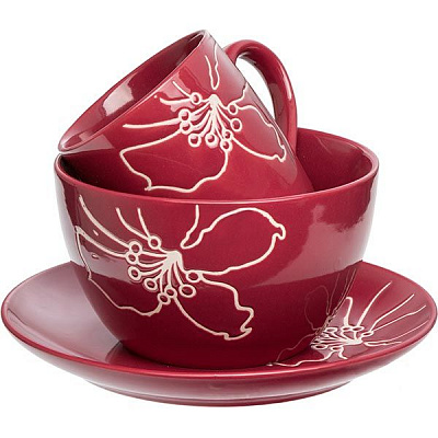 Набор столовый Flower Марсала 3 предмета