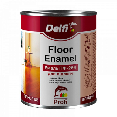 Эмаль Delfi ПФ-266 желто-коричневая глянец 2,8кг