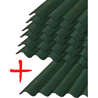 Лист бітумний Onduline 6+1 хвилястий DIY зелений 2000x760 мм