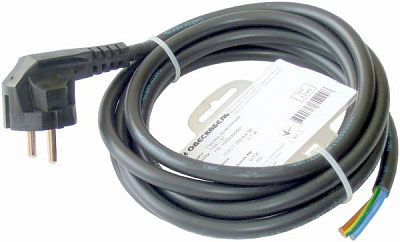 Провод с вилкой Одескабель ПВС 3x0,75 2,7 м с заземлением 220В 10А IP20 черный