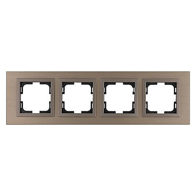 Рамка чотиримісна Mono Style Aluminium універсальна бронза 107-810000-163