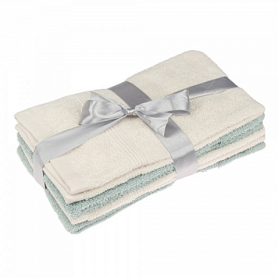 Набор полотенец махровых 4 шт. 30x45 см ментоловый/ кремовый Homeline 